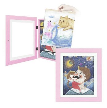 Wooden A4 Photo Frame with Storage Compartment, Pink