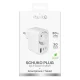 Tinklo įkroviklis Puro 30W Power Delivery su Schuko lizdu, 2x USB-C, 1x USB-A, baltas