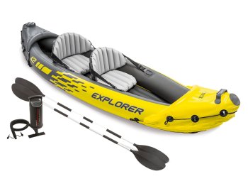 Pripučiama dvivietė baidarė Intex Explorer K2 su irklais ir pompa, 312x91x51 cm