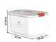 Medicine Storage Box First Aid Kit Organizer with Removable Tray, White and Red