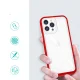 Telefono dėklas iPhone 13 Pro Max Hybrid Armor Clear 3 in 1, raudonas