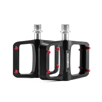 Rockbros BP2603 platforminiai dviračio pedalai su titano ašimi, juodi