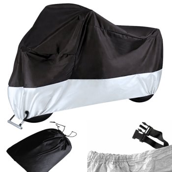 Waterproof Bicycle and Motorcycle Cover 180x130 cm with UV Protection, Silver