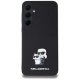 Karl Lagerfeld Saffiano Karl&Choupette Pin dėklas Samsung Galaxy A35, juodas