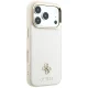 Guess Saffiano Small 4G & Classic Logo MagSafe dėklas iPhone 17 Pro Max / 18 Pro Max, smėlio spalvos