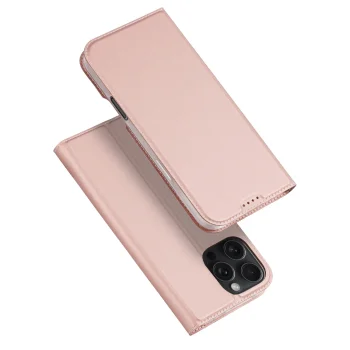 Dux Ducis Skin Pro knygutės tipo dėklas iPhone 16 Pro Max, rožinis