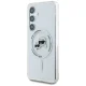 Karl Lagerfeld Button Karl & Choupette Heads MagSafe dėklas Samsung Galaxy S25, baltas