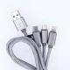 Maxlife 3in1 USB laidas - Lightning / USB-C / microUSB 1 m 2,1A, pilkas
