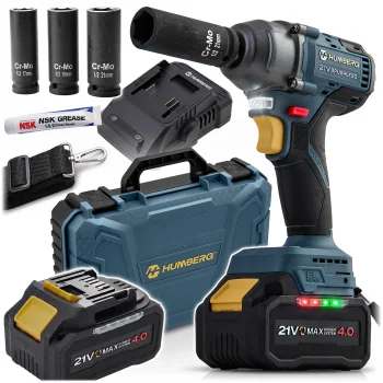 Akumuliatorinis smūginis veržliaraktis Humberg Hm-440 21V 350Nm