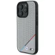 BMW dėklas iPhone 16 Pro telefonui M Perforated Tricolor Line MagSafe, pilkas