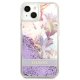Apple iPhone 13 mini 5.4\'\' Guess Flower Liquid Glitter Case Cover (GUHCP13SLFLSU), Purple
