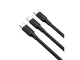 3-in-1 USB laidas Lightning / Micro USB / Type-C 1.2 m juodas