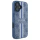 Guess iPhone 16 dėklas 4G Printed Stripes MagSafe, mėlynas