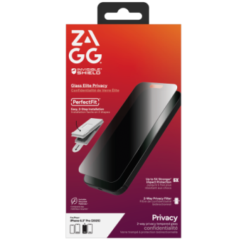 ZAGG InvisibleShield Glass Elite Privacy apsauginis stiklas iPhone 17 Pro