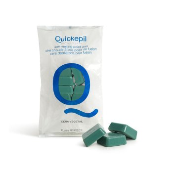 Kietasis vaškas depiliacijai be juostelių QUICKEPIL Vegetal 1 kg, žalias