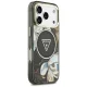 Guess IML Glitter Flowers Triangle MagSafe Phone Case Cover iPhone 17 Pro Max - Black