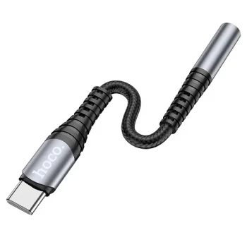 Garso adapteris HOCO LS33 USB Type-C į 3.5mm AUX, juodas