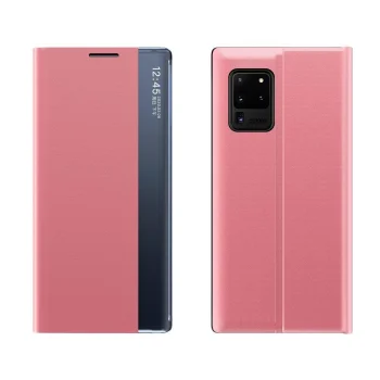 Atverčiamasis dėklas Samsung Galaxy A73 New Sleep Case su stovo funkcija, rožinis