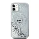 Karl Lagerfeld Liquid Glitter Choupette Head MagSafe dėklas iPhone 11 / Xr, skaidrus