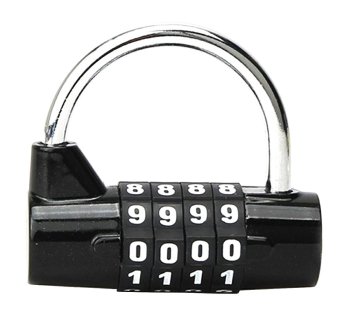 Bike U-Lock with resettable combination code, black
