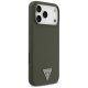 Guess Silicone Triangle Logo MagSafe dėklas iPhone 17 Pro Max, chaki