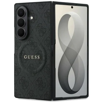 Guess 4G Classic MagSafe dėklas telefonui Samsung Galaxy Z Fold 8 Ultra, juodas