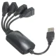 4-Port USB 2.0 Hub High-Speed Data Splitter for PC and Laptop, Black