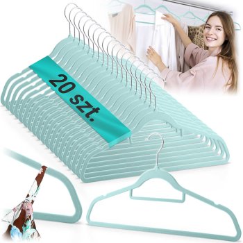 Massido MS-859 Velour Clothes Hangers, 20 pcs