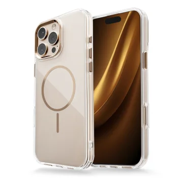 Dėklas Clear Thin Mag skirtas iPhone 17 Air 6.6", auksinis