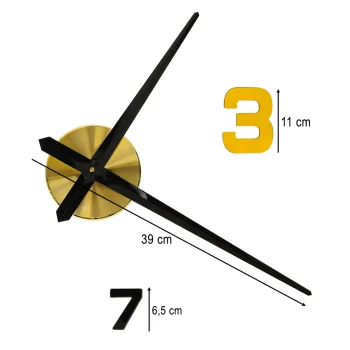 DIY Adhesive Wall Clock 100-120 cm, Black/Gold