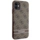 Guess dėklas iPhone 11 / XR, 4G Stripe, rudas
