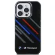 BMW dėklas iPhone 16 Pro Max telefonui Motorsport IML Random Stripes, juodas