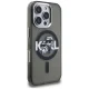 Karl Lagerfeld IML Glitter Karl & Choupette MagSafe dėklas iPhone 16 Pro Max, juodas