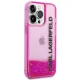 Karl Lagerfeld Liquid Glitter Elong Case for iPhone 14 Pro Max, Pink