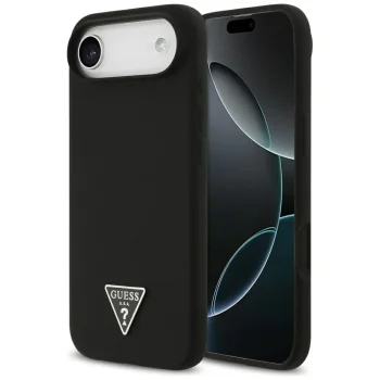 Guess Silicone Triangle Logo MagSafe Phone Case Cover iPhone 17 Air - Black
