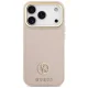 Guess dėklas iPhone 17 Pro telefonui Grained PU Strass Logo MagSafe, rožinis