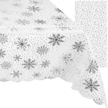 Ruhhy Christmas Tablecloth White/Silver 140x260 cm