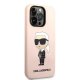 Karl Lagerfeld Silicone Ikonik dėklas Apple iPhone 14 Pro, rožinis