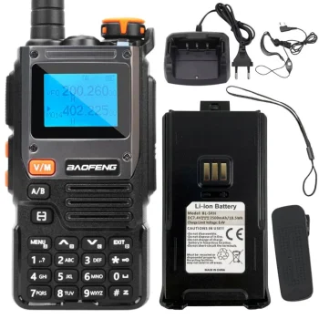 Baofeng UV-K61 PRO nešiojama radijo stotelė (30km, 2600mAh), juoda
