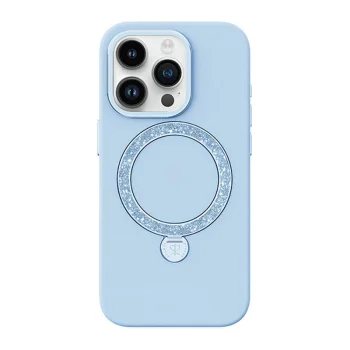 Joyroom Dancing Circle dėklas iPhone 15 Pro Max su MagSafe, mėlynas (PN-15L4)