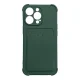 Dėklas Samsung Galaxy A22 4G su kortelių skyriumi Card Armor Case, žalias