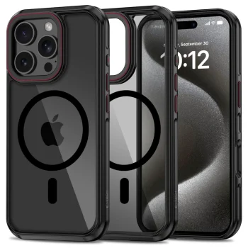 Tech-Protect MagHybrid dėklas iPhone 16 Pro Max telefonui su MagSafe, juodas