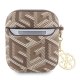 Guess AirPods 1 / 2 Case Gcube Classic Gold Logo W/Charm, Brown