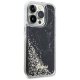 Guess dėklas iPhone 14 Pro telefonui Liquid Glitter Marble, juodas