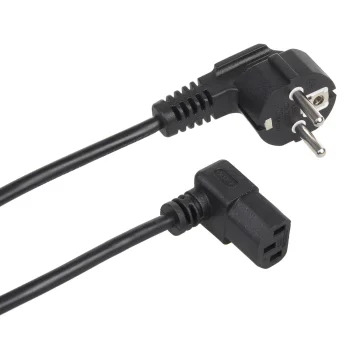 Maitinimo laidas Maclean MCTV-851, kampinis, 3 pin, EU kištukas, 1.5m, juodas