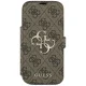 Guess Book 4G Metal Logo atverčiamasis dėklas iPhone 18 Pro / 17 Pro, rudas