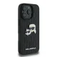 Karl Lagerfeld dėklas iPhone 16 Pro telefonui Monogram Karl & Choupette, juodas