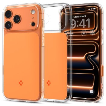 Spigen Thin Fit MagSafe dėklas iPhone 17 Pro Max - Clear Orange