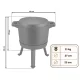 Berdsen Bd-480 emaliuotas ketaus puodas su kojelėmis ir grilio keptuve, 8L