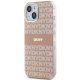 DKNY dėklas iPhone 15 Plus / 14 Plus IML Mono & Stripe MagSafe, rožinis